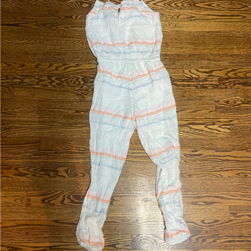 Ralph Lauren white striped linen feel romper